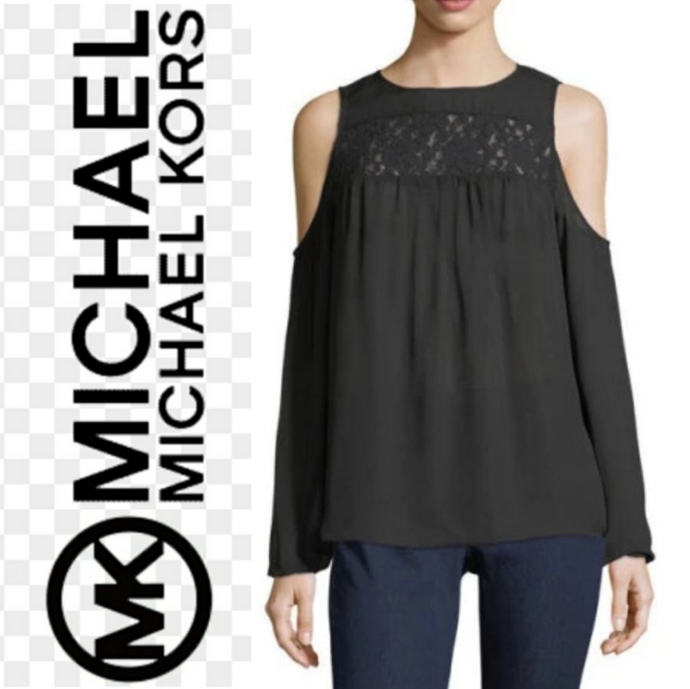 ⚘️Michael Kors Lace Insert Cold Shoulders - Picture 1 of 5